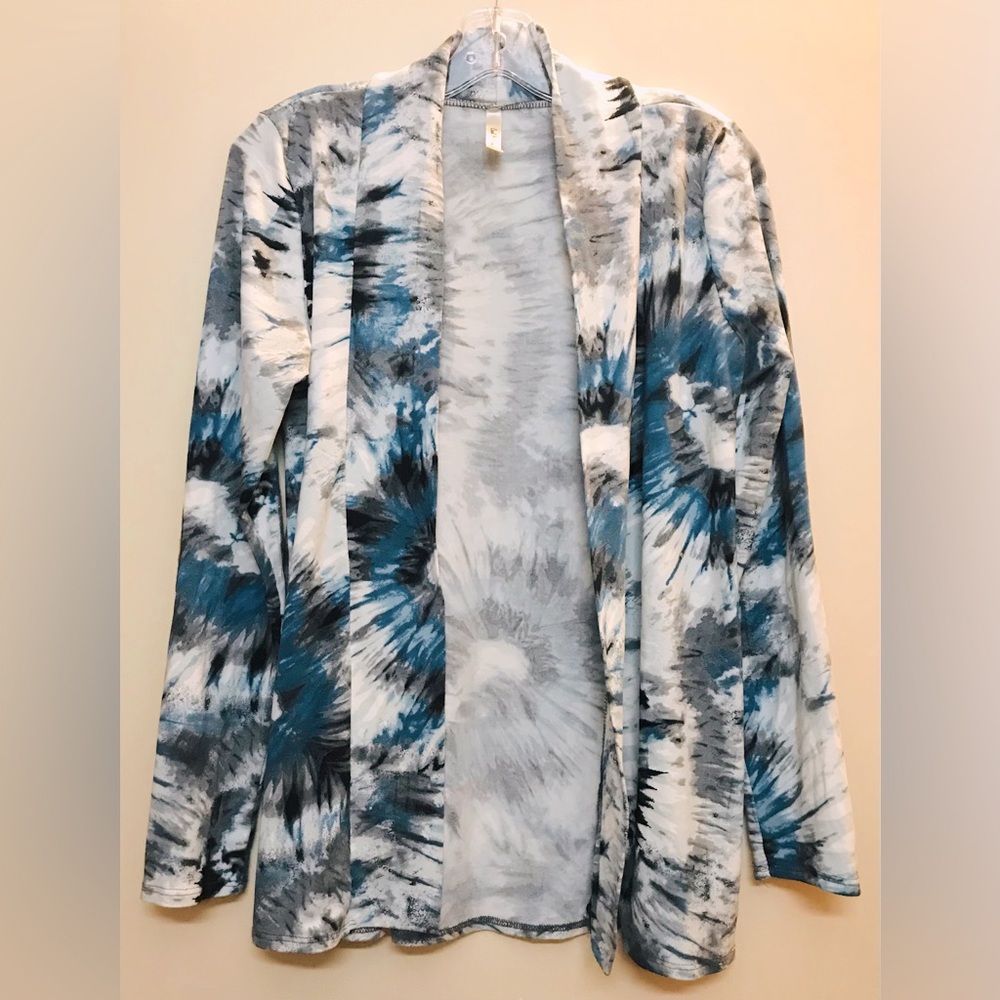 Cool Melon Tie-Dye Fireworks 💥 Open Cardigan